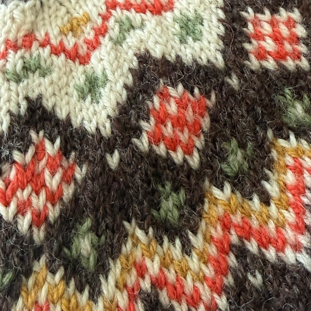 Norsk Husfllid Hand Knitted Norway Fair Isle Size M 100% Pure VirginWool Sweater - Picture 5 of 6